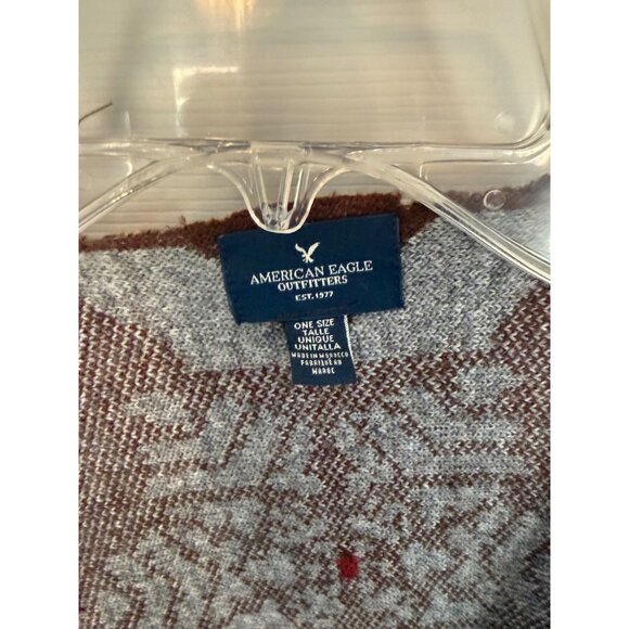 American Eagle Outfitters Aztec Pattern Short Sleeve Poncho One Size Fits All - Picture 3 of 6